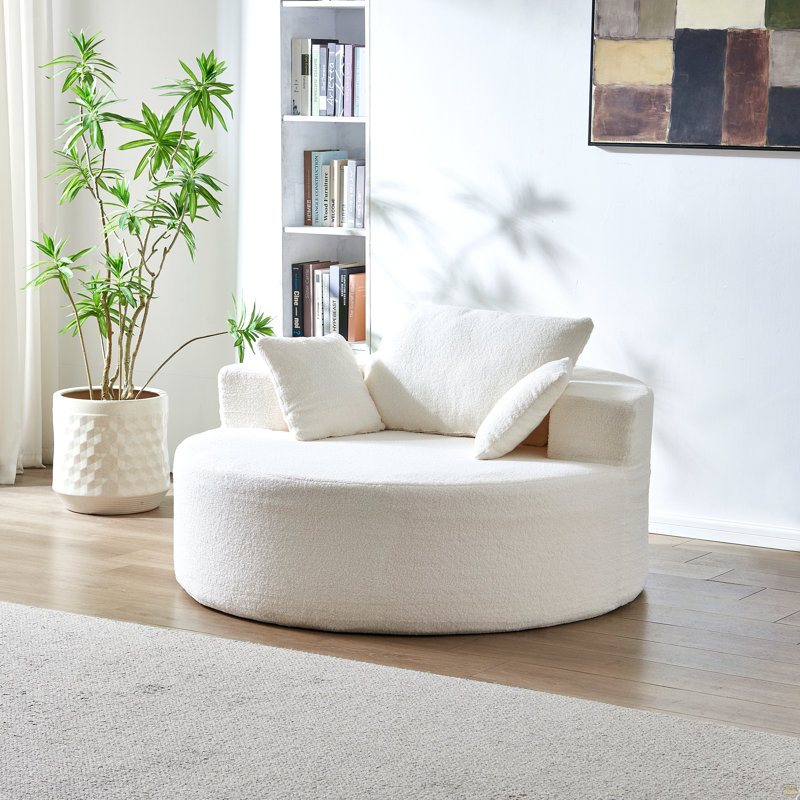 Chaise ronde Teddy Plush, Beige