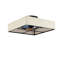 Ventilateur de plafond encastré carré en tissu et en métal de 16,6 pouces avec 7 pales PC au fini noir pour une utilisation de style maison de campagne