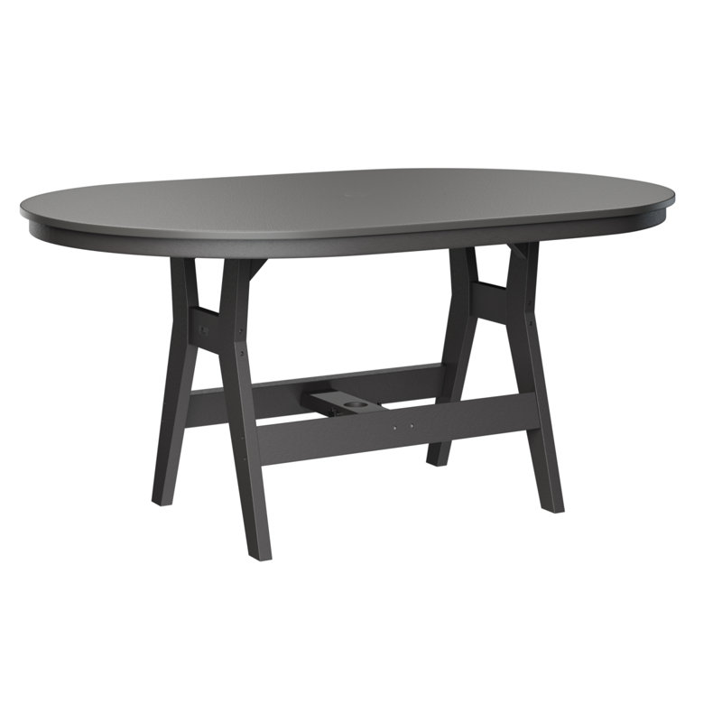 Table de bar berlinoise Berlin, Gris fumée, Acier inoxydable martelé, H 38,87 po x l 64 po x P 44 po