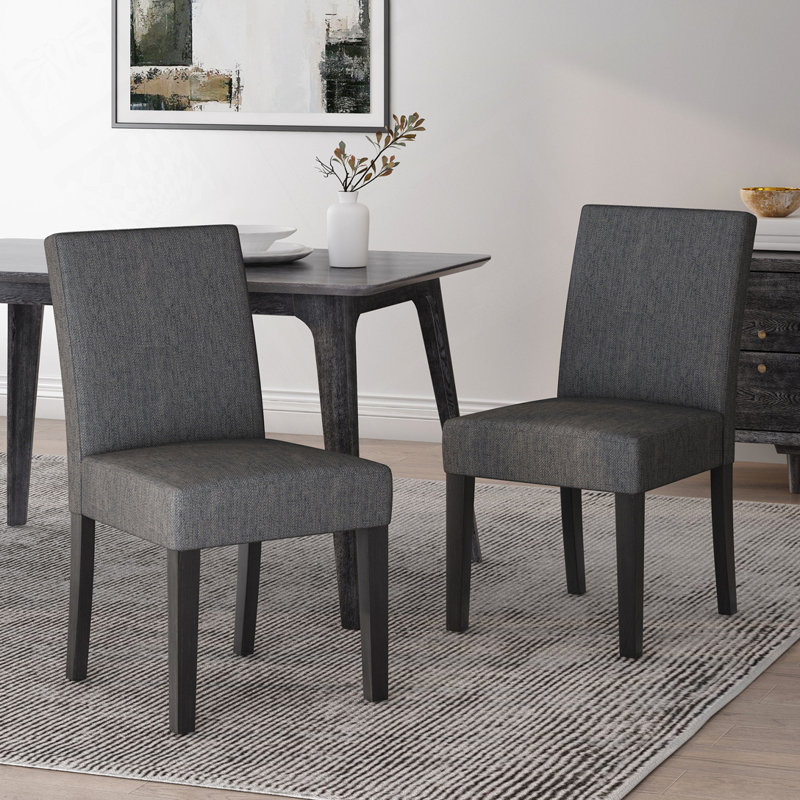 Chaise de salle à manger rembourrée, Gris anthracite