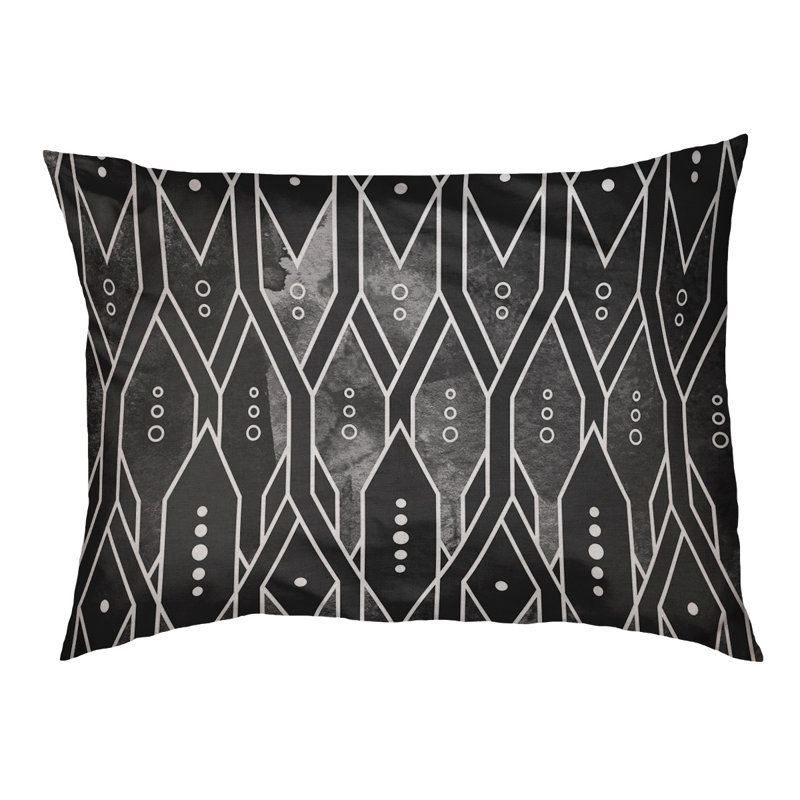 Coussin de lit pour chien à motif treillis Byrge, Noir, Moyen (H 6,5 po x l 40 po x P 30 po), Molleton corail