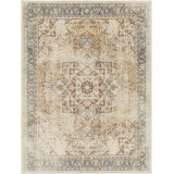 Behrens Kisner Oriental Machine Woven Polyester Area Rug in Rust