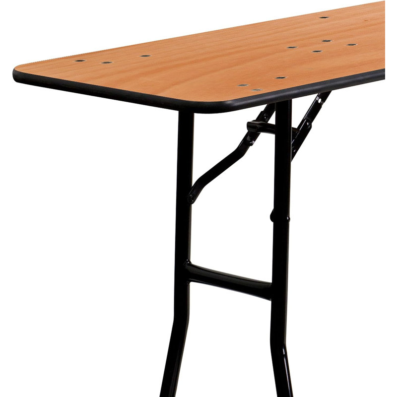 Wood Folding Training And Event Table, Training Table With Smooth Clear Coated Finished Top, Natural