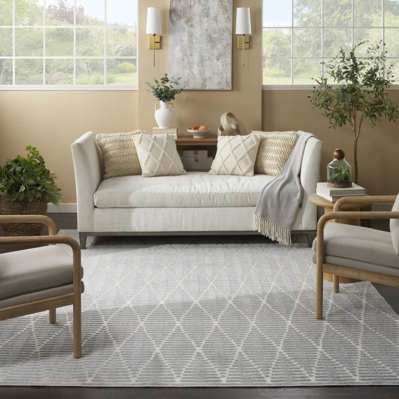 Tapis intérieur gris clair Nourison Care Free, Rectangle 7 pi 10 po x 9 pi 10 po