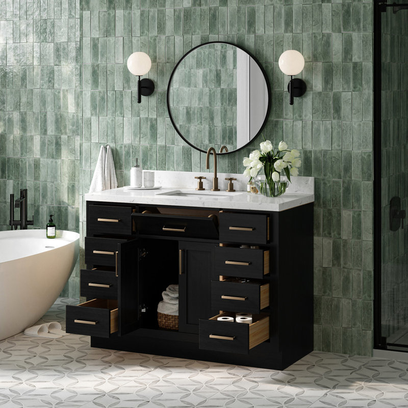 48" Single Bathroom Vanity Base Only, White