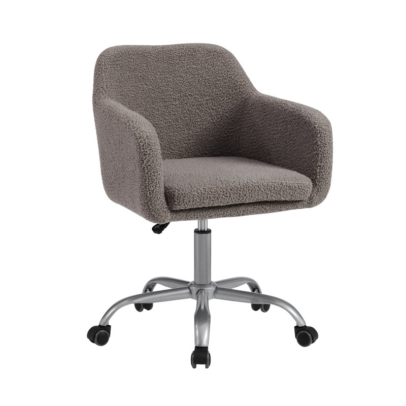 Armbruster Modern Adjustable Task Chair, Gray Sherpa