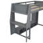 Lit mezzanine en bois pour jouer avec lit de travail avec bureau, tablettes de rangement à plusieurs niveaux, lumières DEL et portemanteau suspendu, gris-912601827