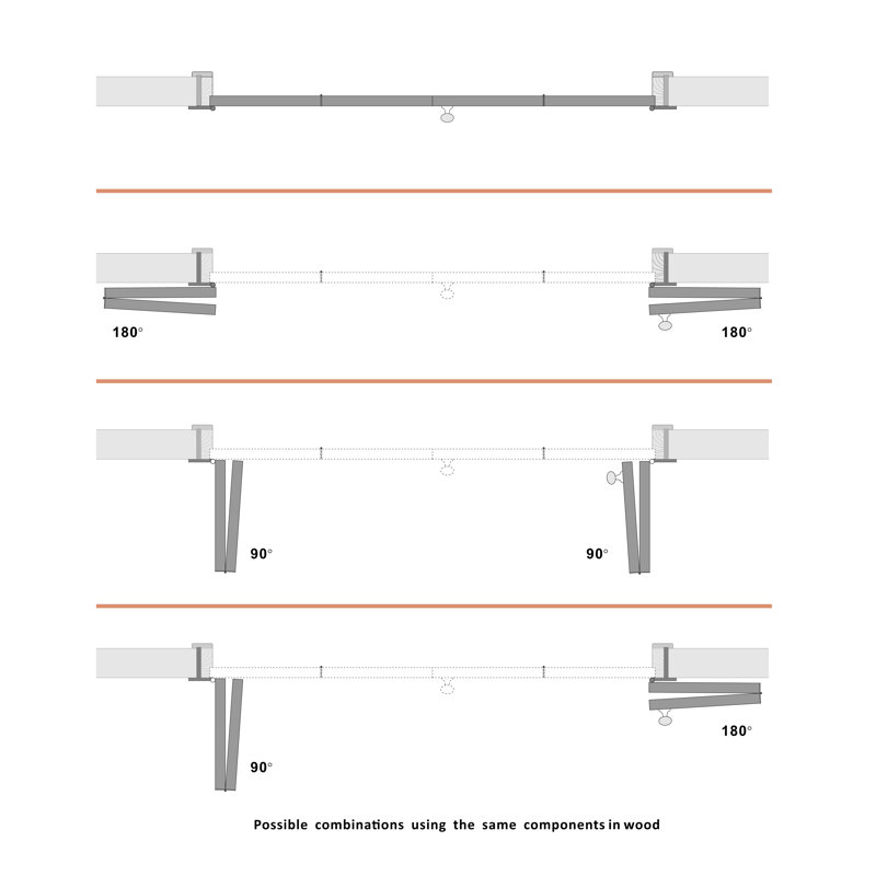 1 porte pliante en miroir en bois manufacturé massif préfini en miroir, Quincaillerie pour 180 portes pliantes, 60 po x 80 po