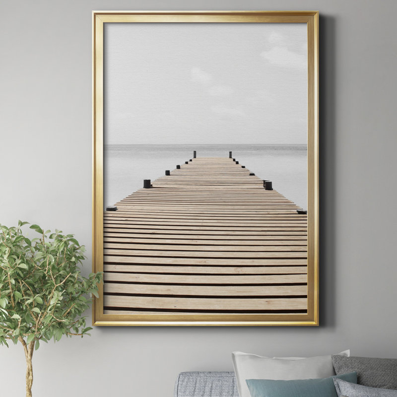 «Neutral Skies» par J Paul, reproduction d'art graphique sur toile encadrée, H 30,5 po x l 42,5 po x P 1,5 po, Doré