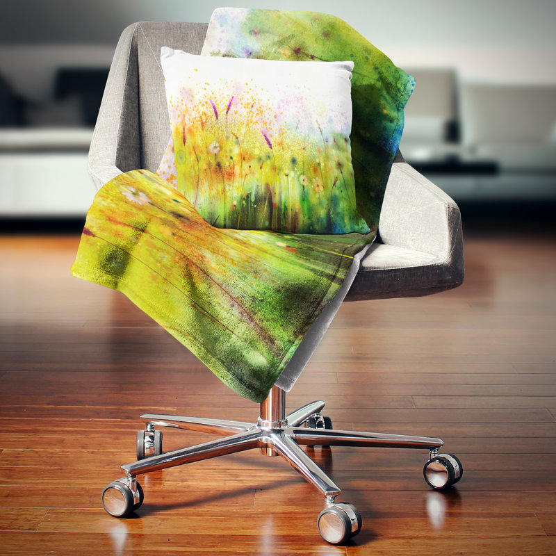 Coussin décoratif imprimé de fleurs et fleurs blanches Cosmos, 16 po x 1 po