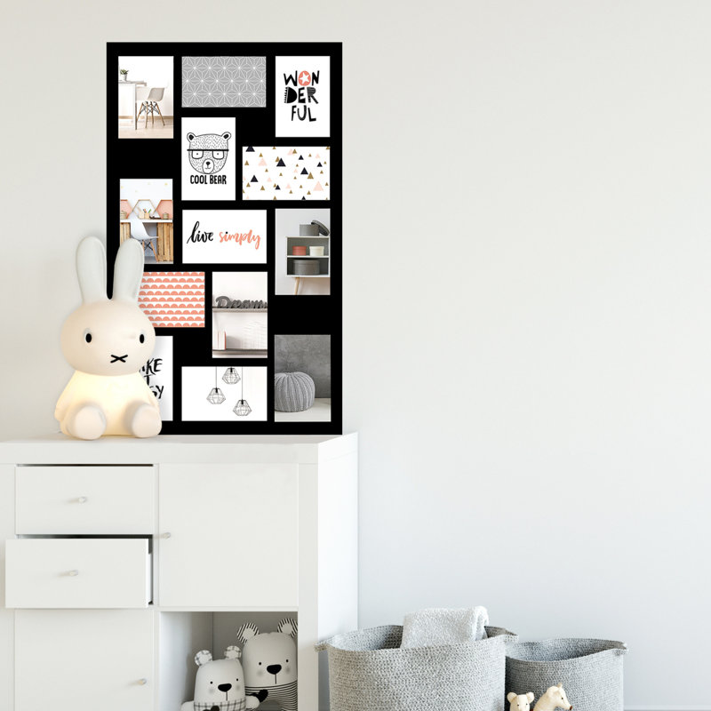 Praxedis Collage Picture Frame for 13 photos 10x15cm, Black, Black