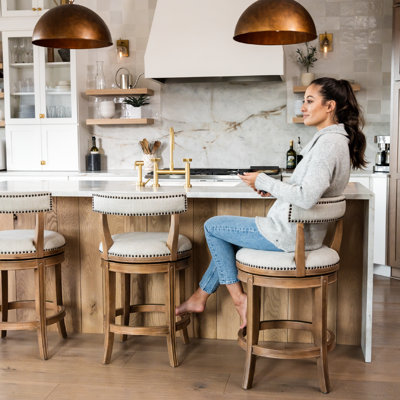 Maven Lane Alexander Stool with Fabric Upholstery