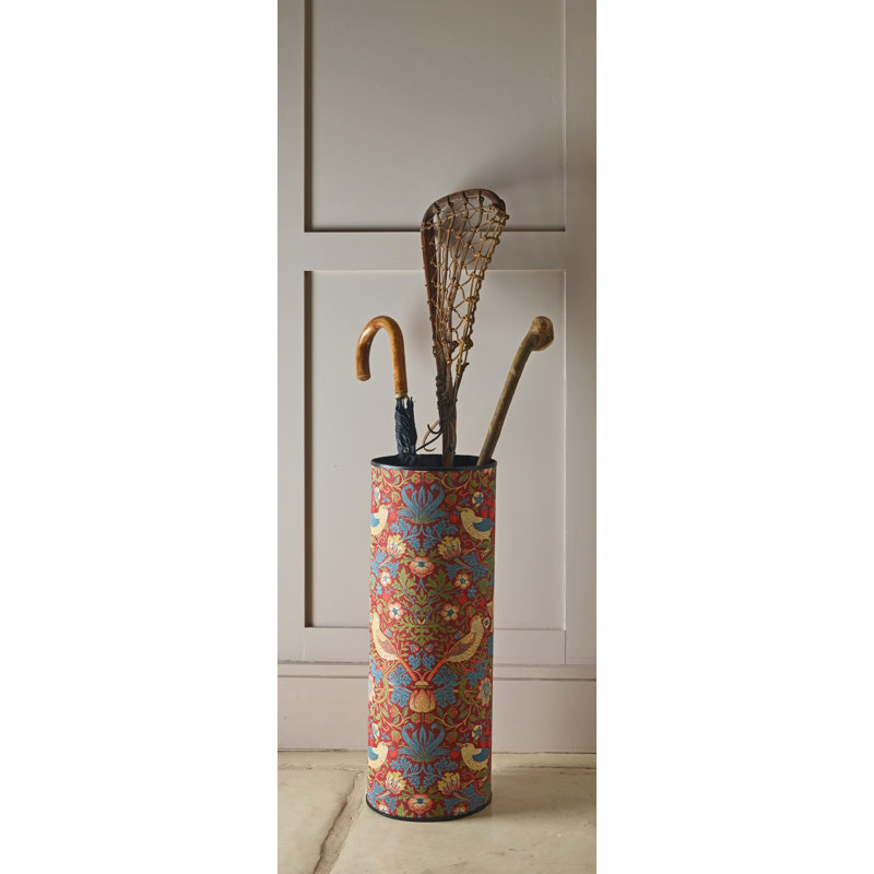 Strawberry Thief Tapestry Umbrella Stand , Red Floral, 60cmH x 22cmW