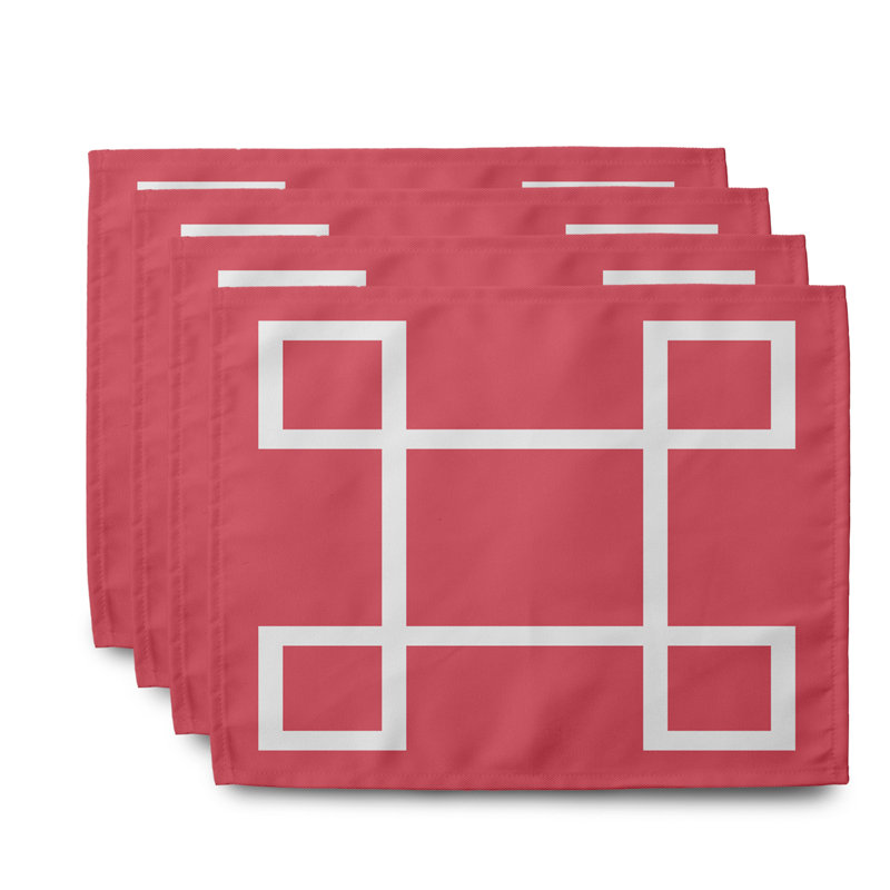 Ensemble de napperons 4 pièces Daloni, Corail