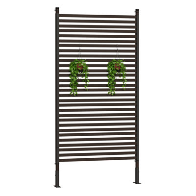 Panneau de clôture d'intimité robuste et résistant aux intempéries pour écran d'intimité - Cloison autoportante - Enceinte pour climatiseur et équipement de piscine, brun, H 72 po x l 36 po - 90 x 180 cm