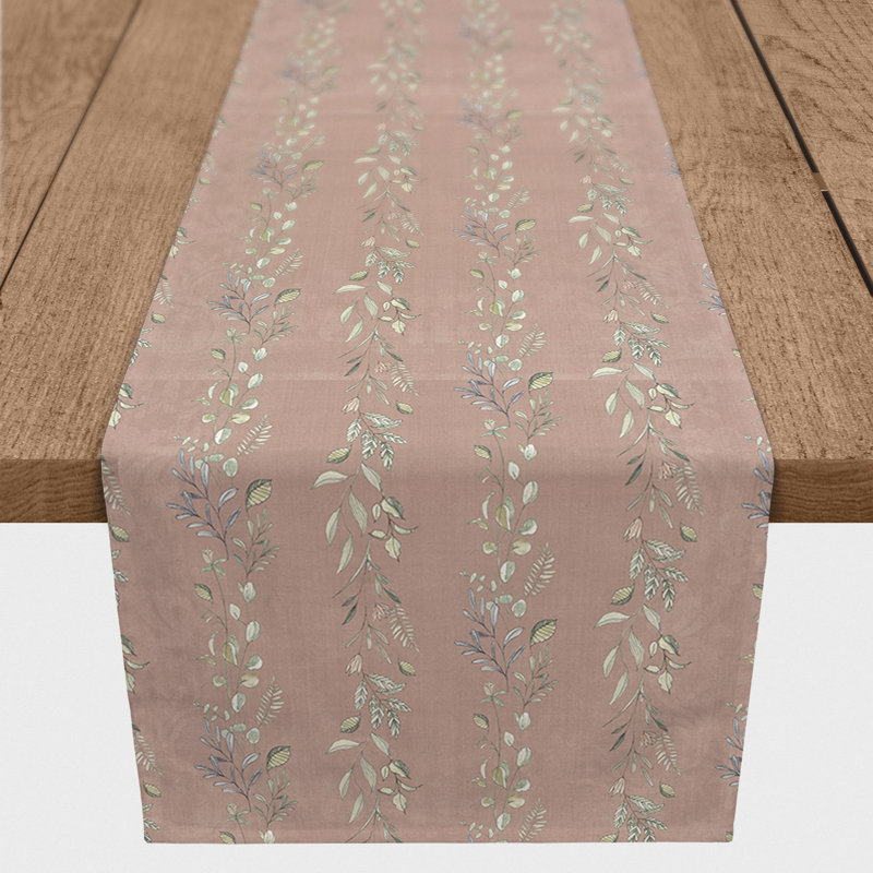 Amear Rectangular Floral Table Runner, 72" x 16", Pink