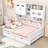 Wooden Daybed with Shelves and 2 Drawers-1443420128-1443420143