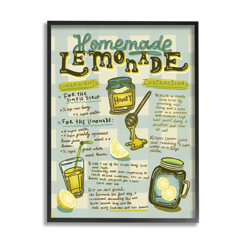 Recette de boisson rétro faite maison avec limonade faite maison par Andrea Jasid Grassi - impression sur toile tendue