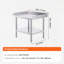 Table de travail en acier inoxydable - 24 x 28 x 26 pouces avec dosseret à 3 côtés-1569214976