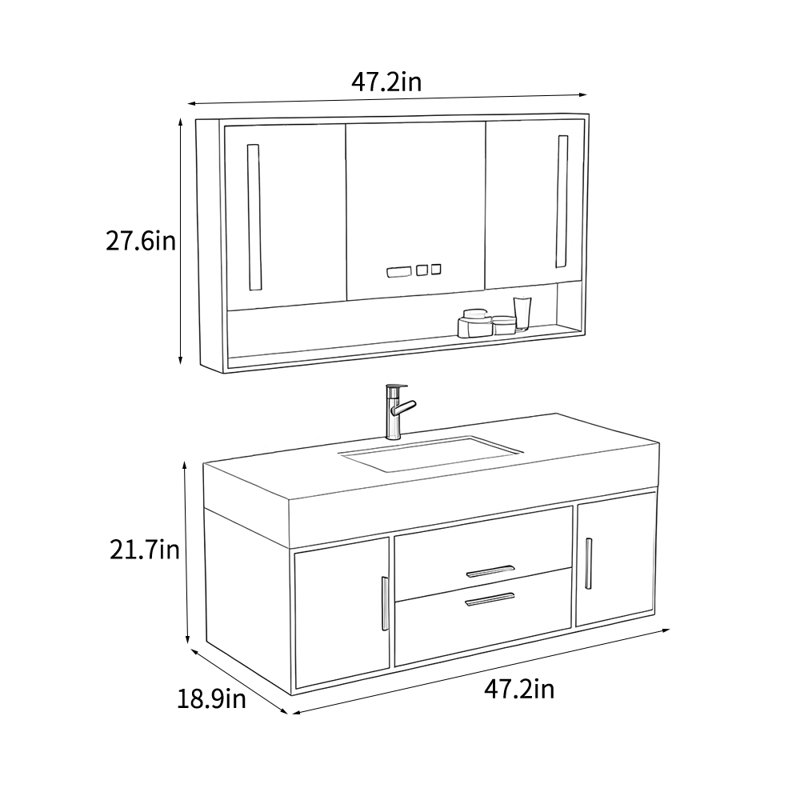 Armoire de salle de bain moderne et luxueuse