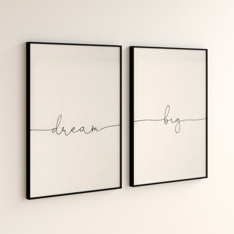 Dream Big - 2 Piece Print, Matt Black Frame, 41 cm H x 31 cm W