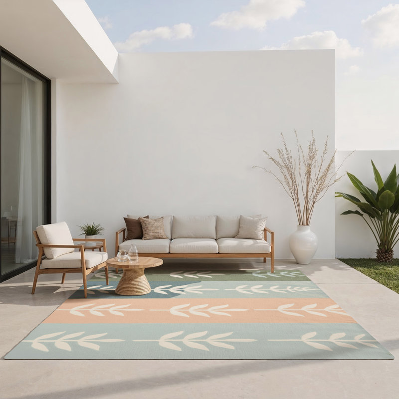 Tapis intérieur et extérieur Petal Cascade, Rectangle 1 pi 6 po x 2 pi 6 po