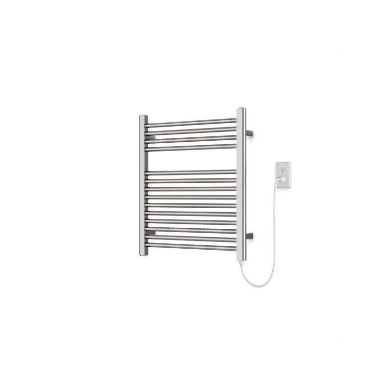 Denby Wall Mount Electric Towel Warmer, Brushed Nickel, 27" H x 23.625" W x 5.19" D