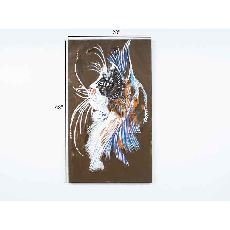 Superbe peinture murale sur toile 47 po x 27 po - brune, peinte à la main pour une œuvre d'art chic en brun peinte à la main, ajoute une saveur artistique