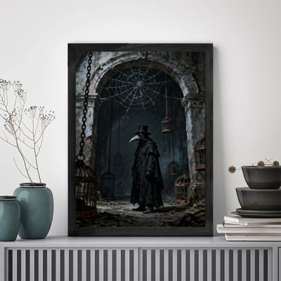 Reproduction d'art encadré noir, M. Crow dans la désolation et l'obscurité