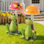 Ensemble de 2 sculptures grenouille et champignon en métal 15,3 po faites à la main, vert éclatant dégradé (ensemble de 2)