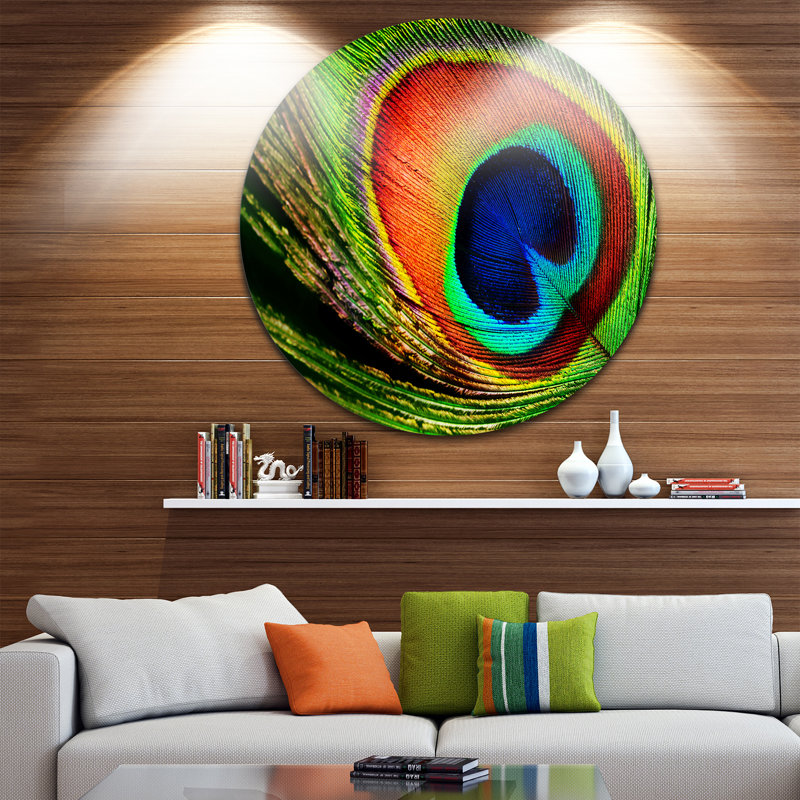 «Peacock Feather», impression, H 38 po x l 38 po x P 1 po, Métal