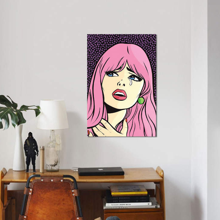 « rose cheveu en pleurs », impression sur toile, H 40 po x l 26 po x P 1,5 po, Toile tendue, Pas de tapis