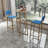 Bar Table And Chairs Three Piece Set, Gold Frame, Bar Table With Storage Function-686765966