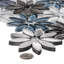 Fresh 12" x 10" Glass/Stone/Aluminum Flower Pattern Mosaic Wall Tile-64517324