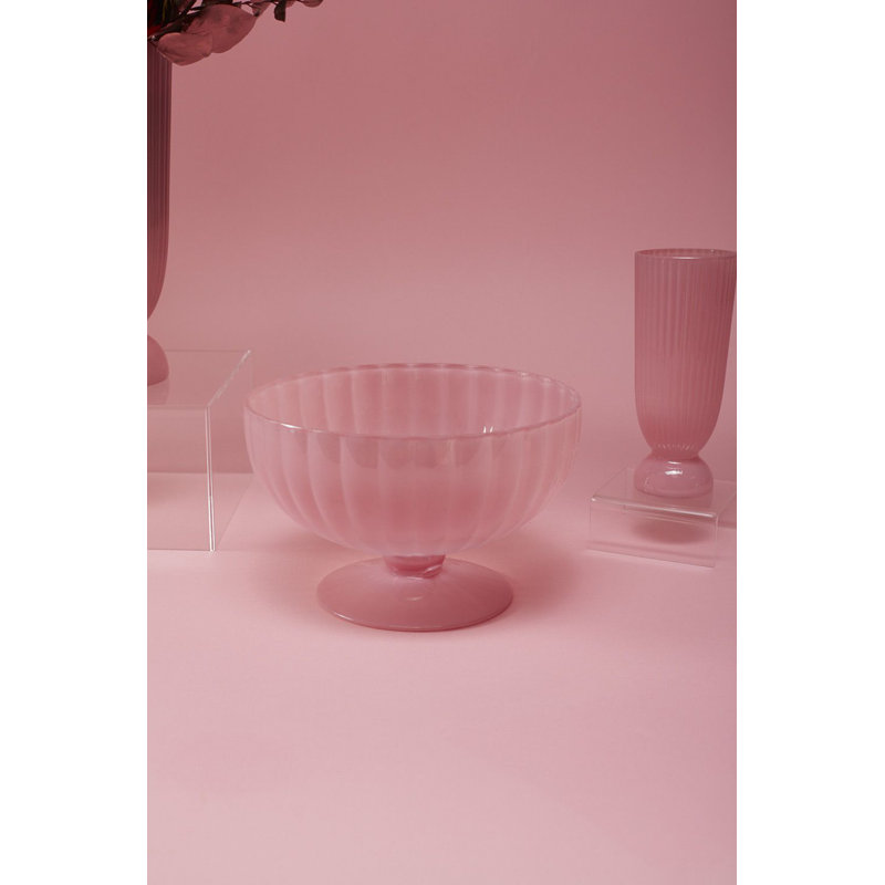 Pot à fleurs en verre Edite, Rose
