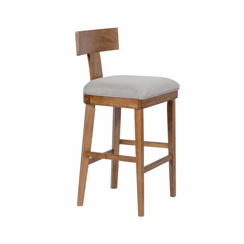 Theodora T- Back Bar Stool with Wood Seat Frame and Cushion, Bar Stool (29" Seat Height)