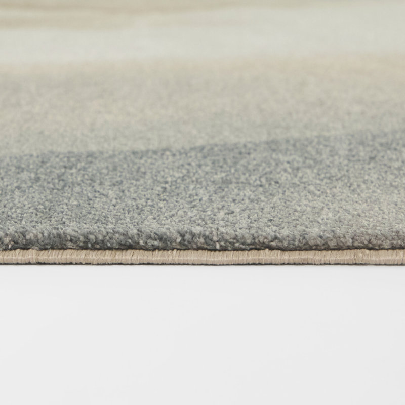 Tapis aquarelle bleu / rouille Yesim, 7 pi 10 po x 10 pi