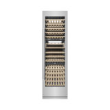 ZLINE Autograph 24 in. Stainless Steel 100 Bottle Column Wine Cooler w/ Black Accents