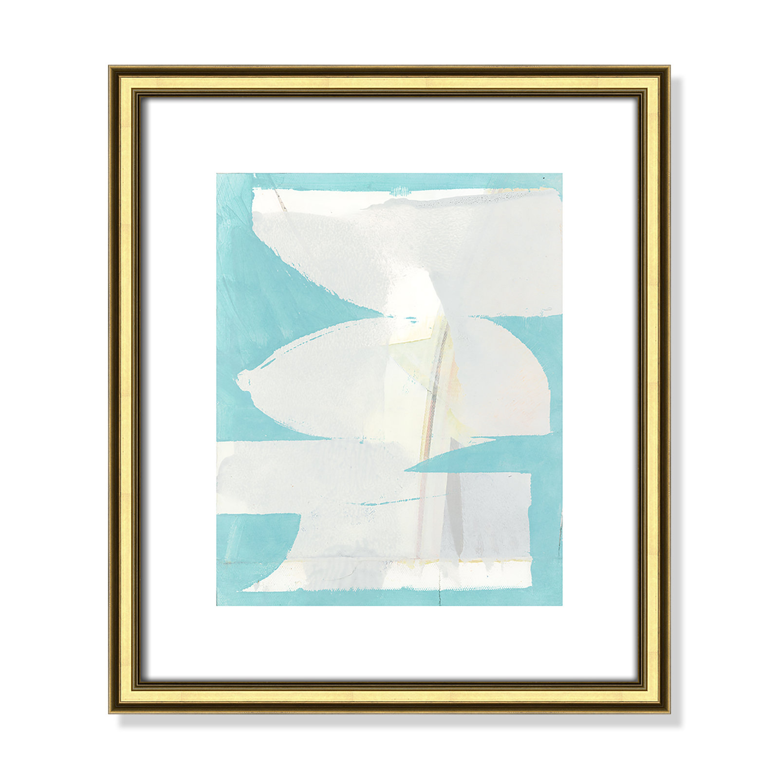 Nara "Carve I" Painting, 16.25" H x 14.25" W x 0.88" D, Gold Framed Paper