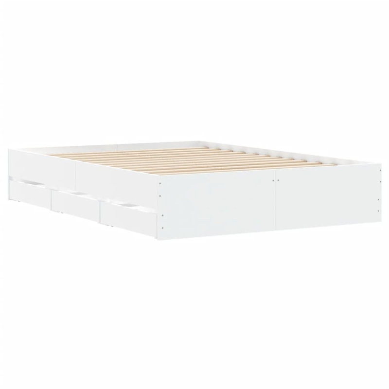 Nyzaiah Drawers Bed Frame, 120 x 200cm, White