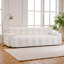 Canapé 88 places en chenille 88 pouces Cloud avec capitonnage à boutons, blanc neige-226904199