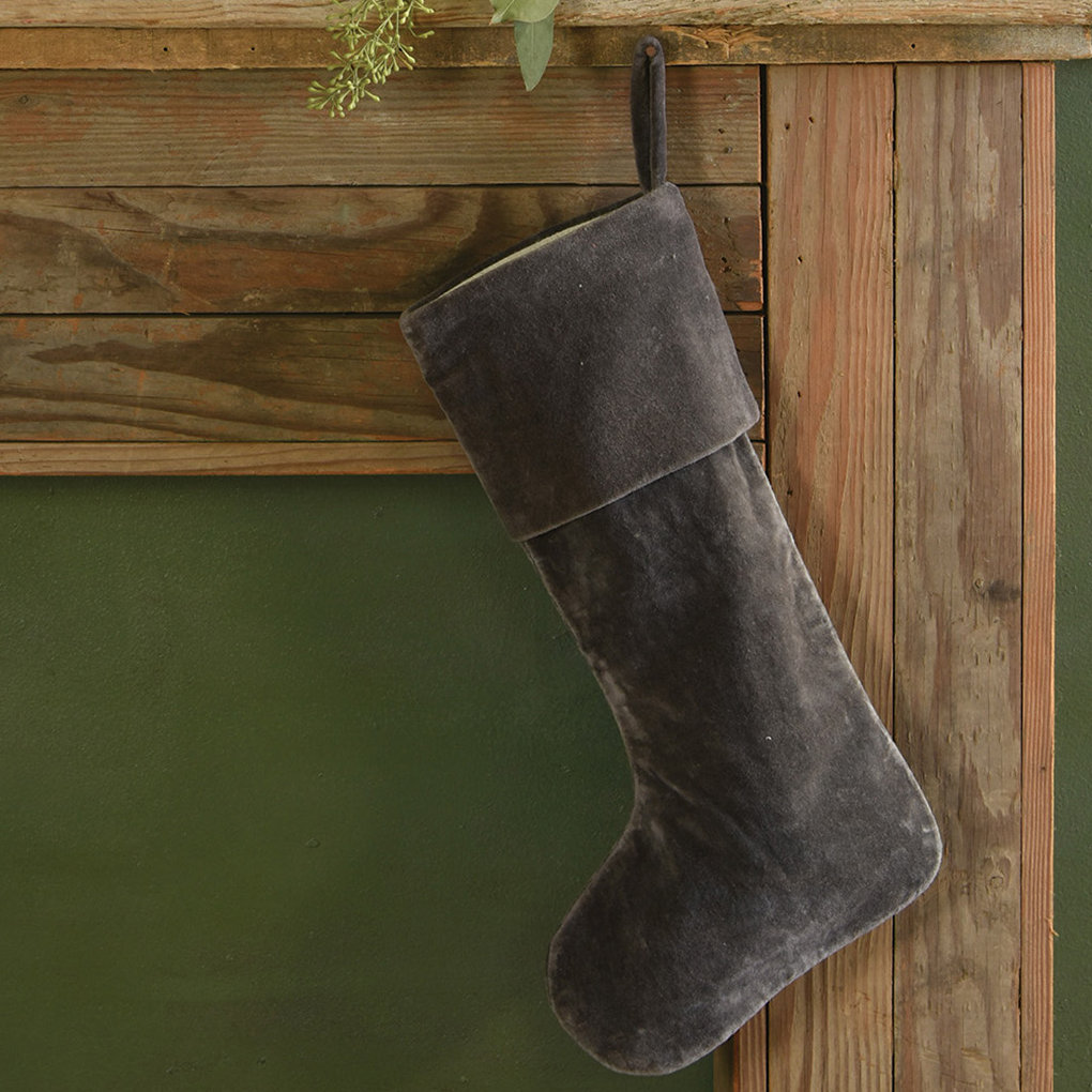 Kelly Velvet Stocking, Dark Gray