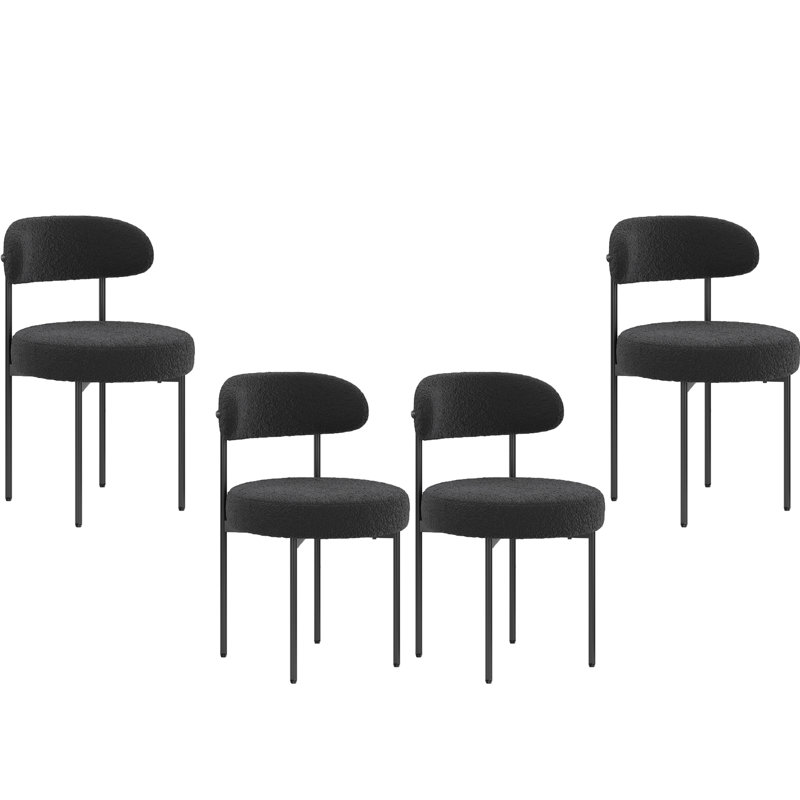 Chaise rembourrée Keerthika, Noir