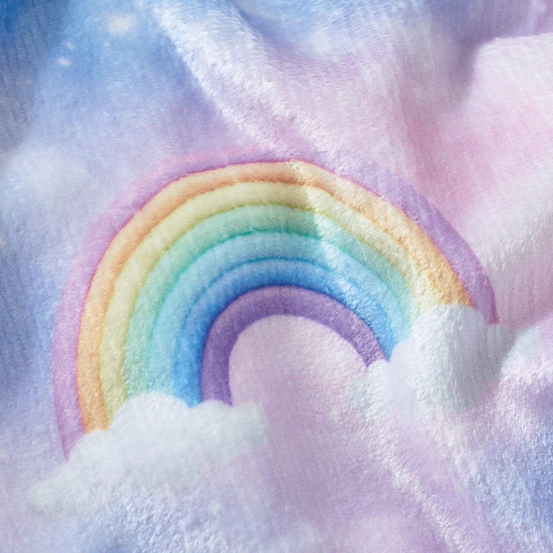 Candy Unicorn Rainbow Cosy Fleece Blanket Throw