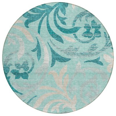Washable Floral Indoor / Outdoor Rug