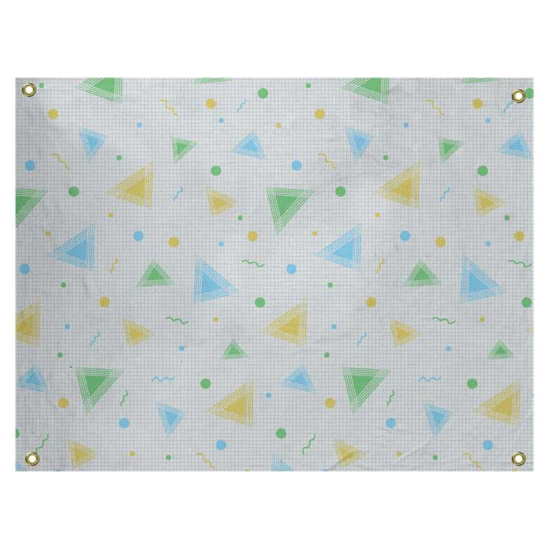 Tapisserie «Avicia 90's Retro» par Katelyn Elizabeth, H 27,5 po x l 37,5 po, Intérieur, Bleu/jaune