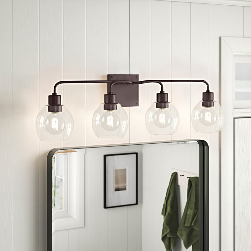 Tanner Dimmable Vanity Light, Bronze, Clear, 4-Light
