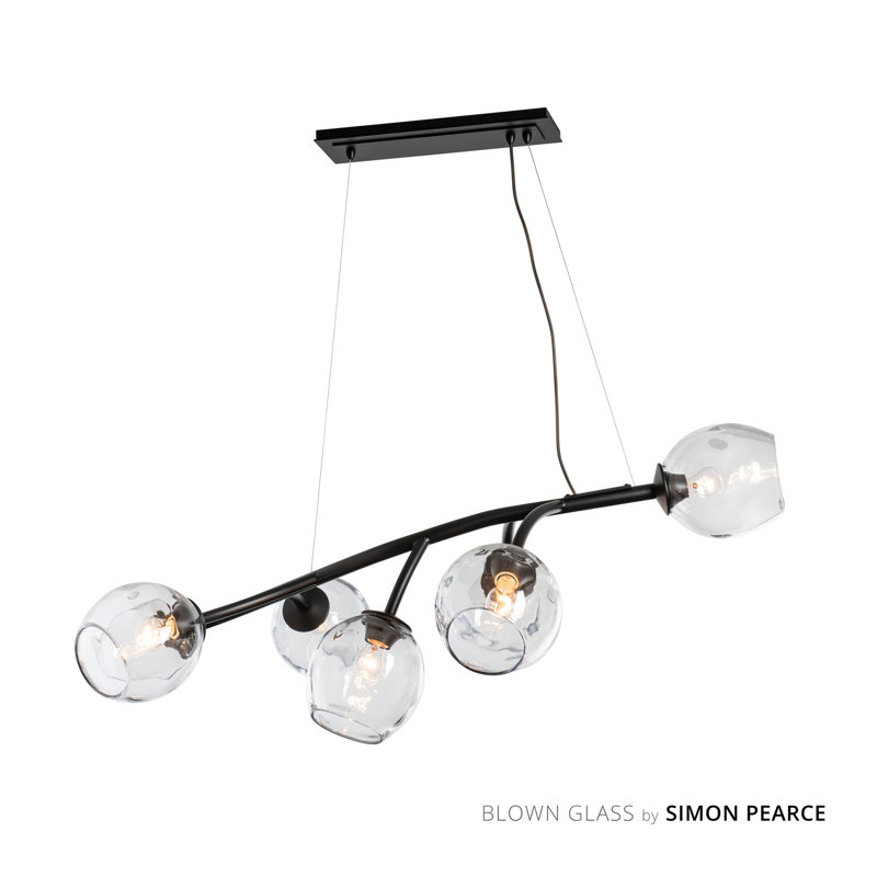 Vine 7 - Light Unique/Statement Linear Pendant, Black
