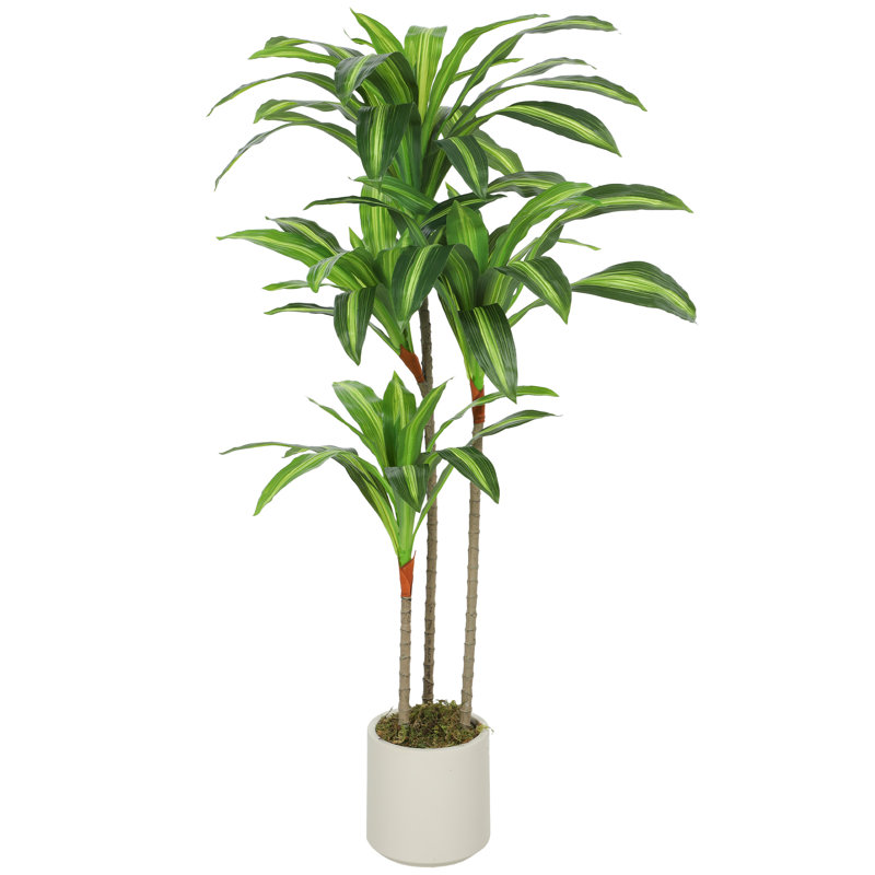 HOMCOM 120cm Artificial Dracaena Tree with Bendable Trunks for Home Decor