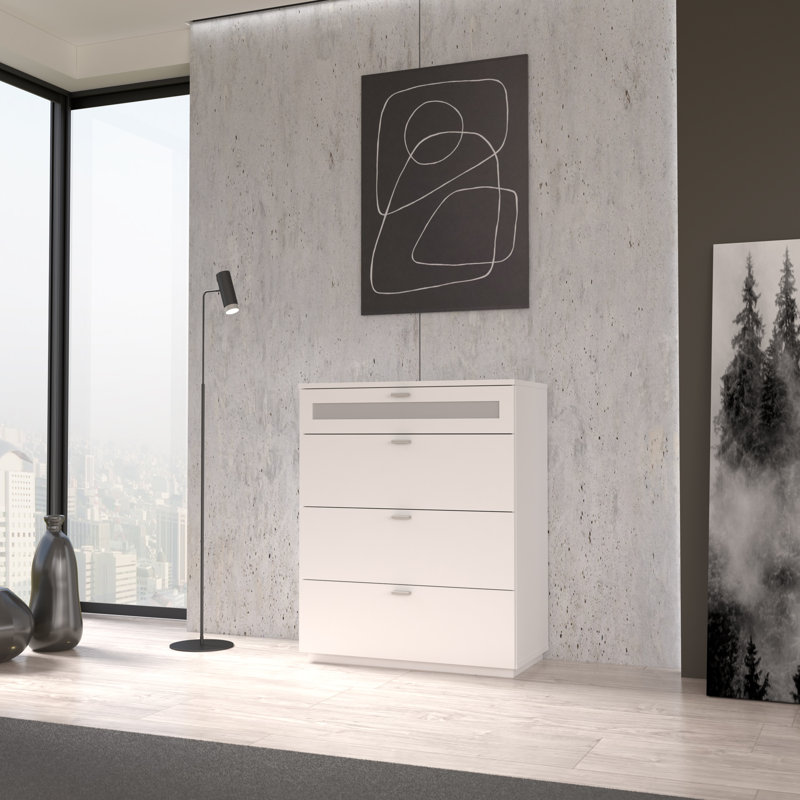 Rafila 4 - Drawer Rectangle Accent Chest, White